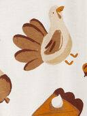 Ivory - Baby 1-Piece Thanksgiving 100% Snug Fit Cotton Footie Pajamas, Selected