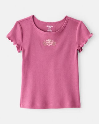 Toddler Girl Cowgirl Boot Cotton Short-Sleeve Top - Pink