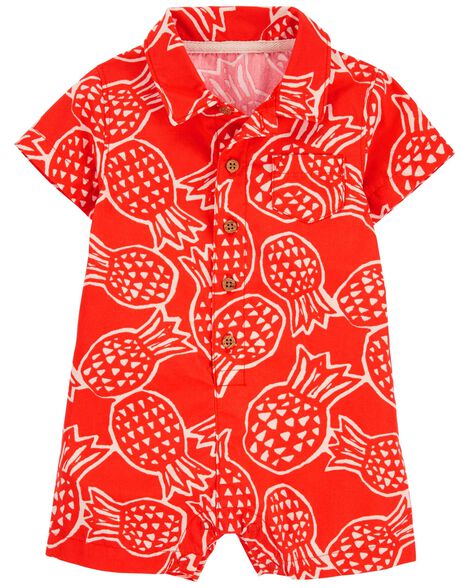 baby pineapple cotton romper