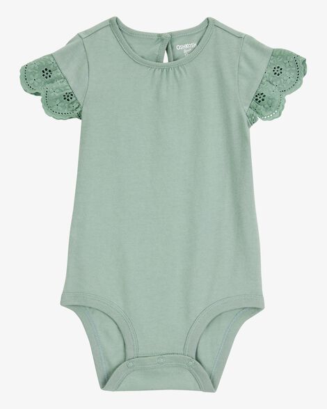  Product image 1 of Baby Flutter Sleeves Bodysuit - Green