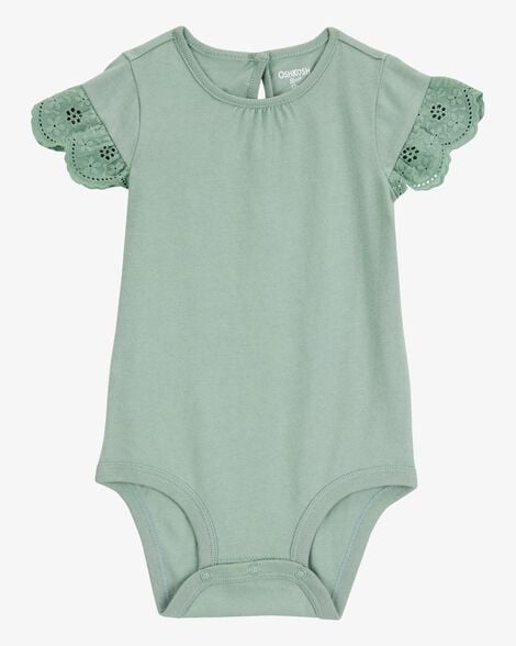 Product image 1 of Baby Flutter Sleeves Bodysuit - Green
