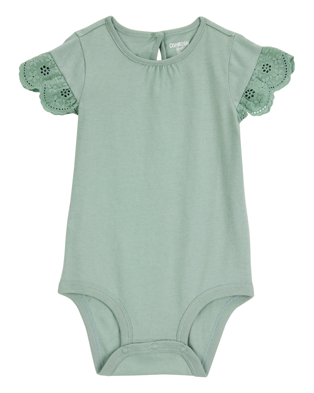 Baby Flutter Sleeves Bodysuit - Green - OshKosh | Carter's