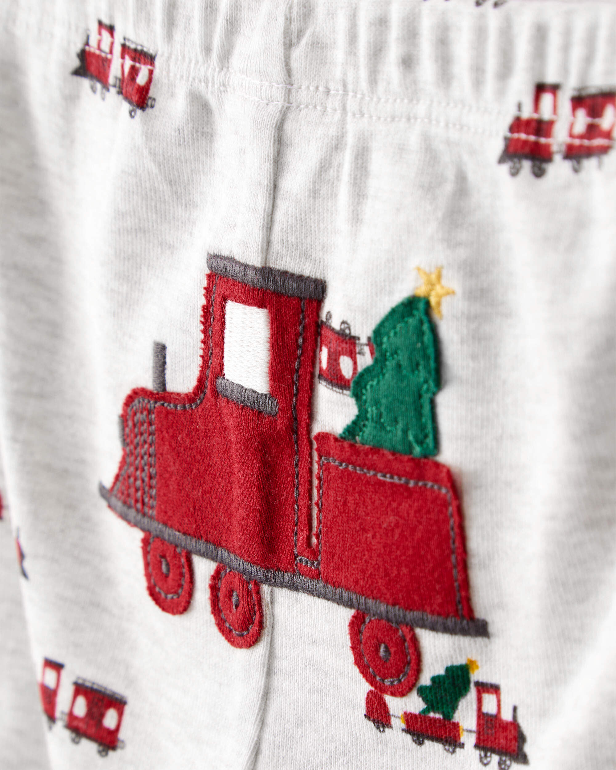 Baby Boy 3-Piece Train Print Long-Sleeve Bodysuits & Pant Set - Red/White