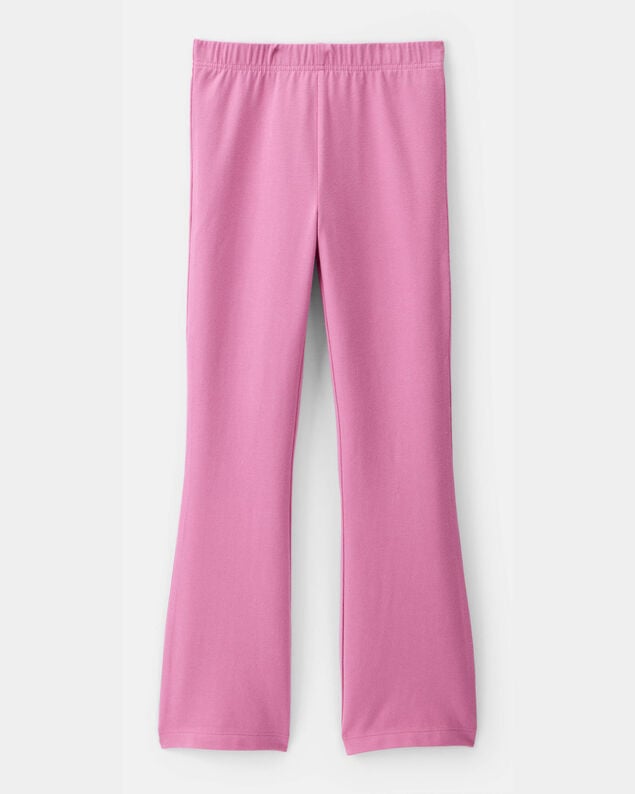 Product image 2 of Kid Solid Cotton Flare Stretch Leggings - Pink