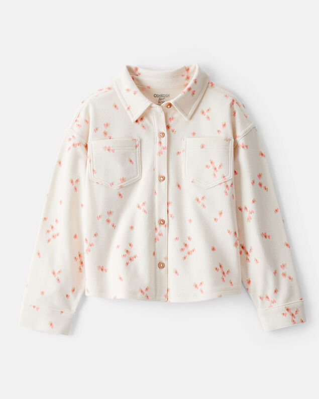 Product image 1 of Toddler Girl Heart Print Long-Sleeve Flannel - Cream