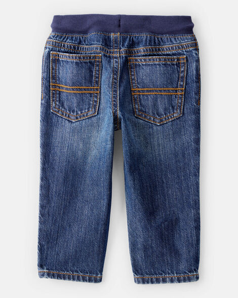 Product image 2 of Baby Pull-On Denim Pants - Blue
