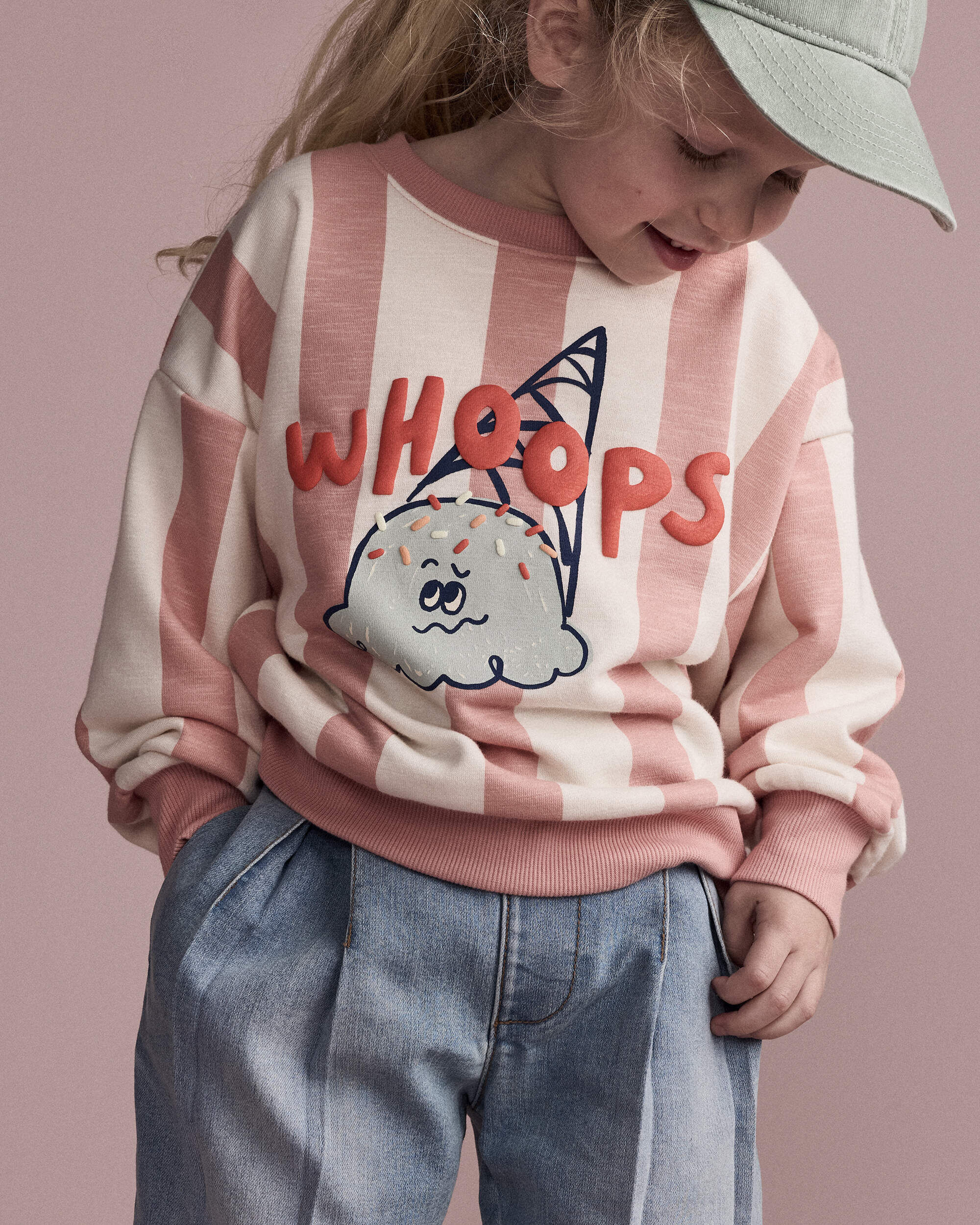 Otter Avenue Toddler Boys Whoops Striped Ice Cream Dolman-Sleeve Sweatshirt - Peach 3T Peach 14$