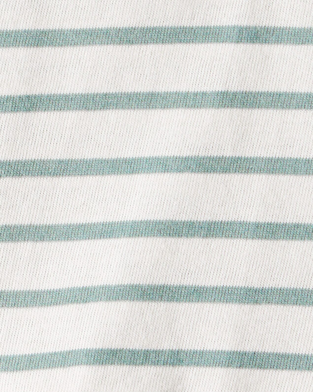 Product image 2 of Baby Girl Striped Short-Sleeve Peplum Top - White/Green
