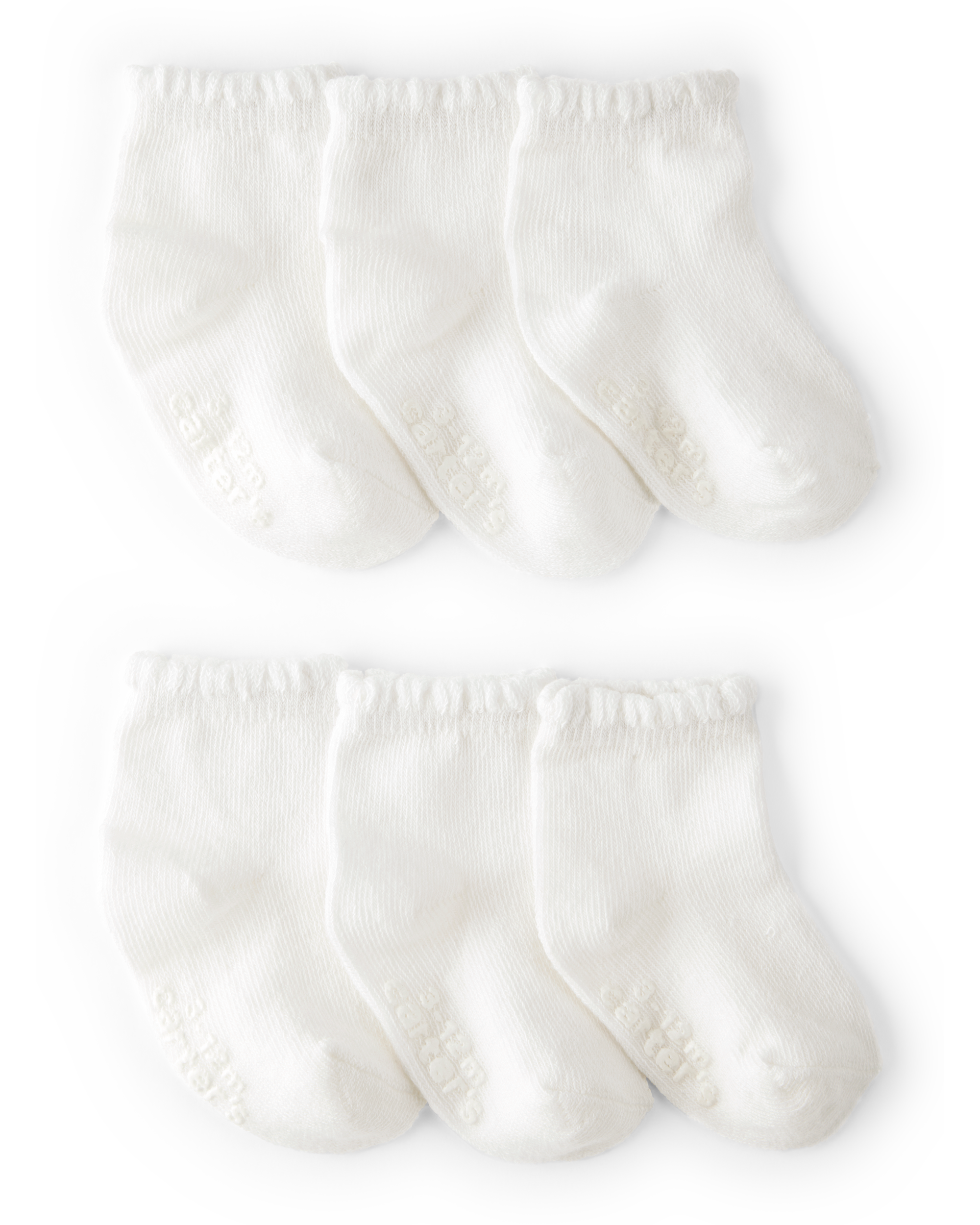 Baby 6-Pack Scallop Edge Crew Socks
