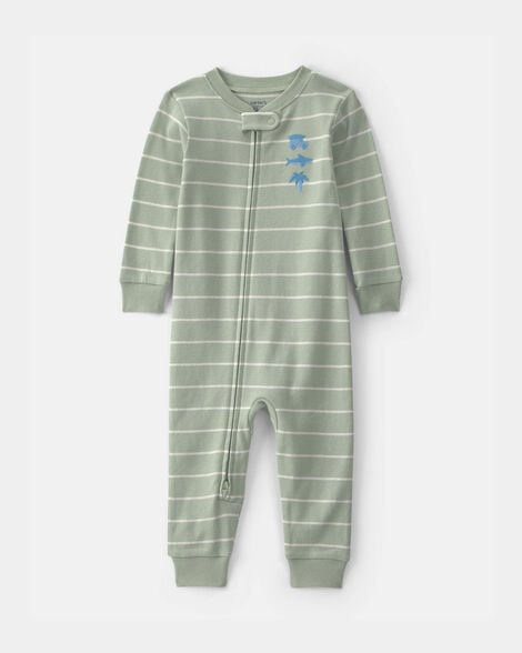 baby beach 100% cotton 1-piece pajama - green