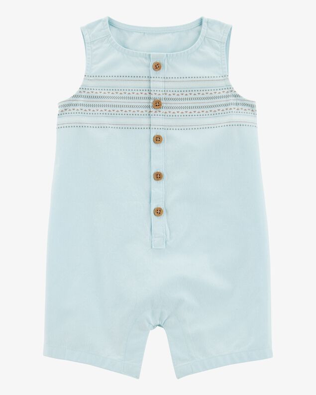 Product image 1 of Baby Tribal Print Button-Front Romper - Blue
