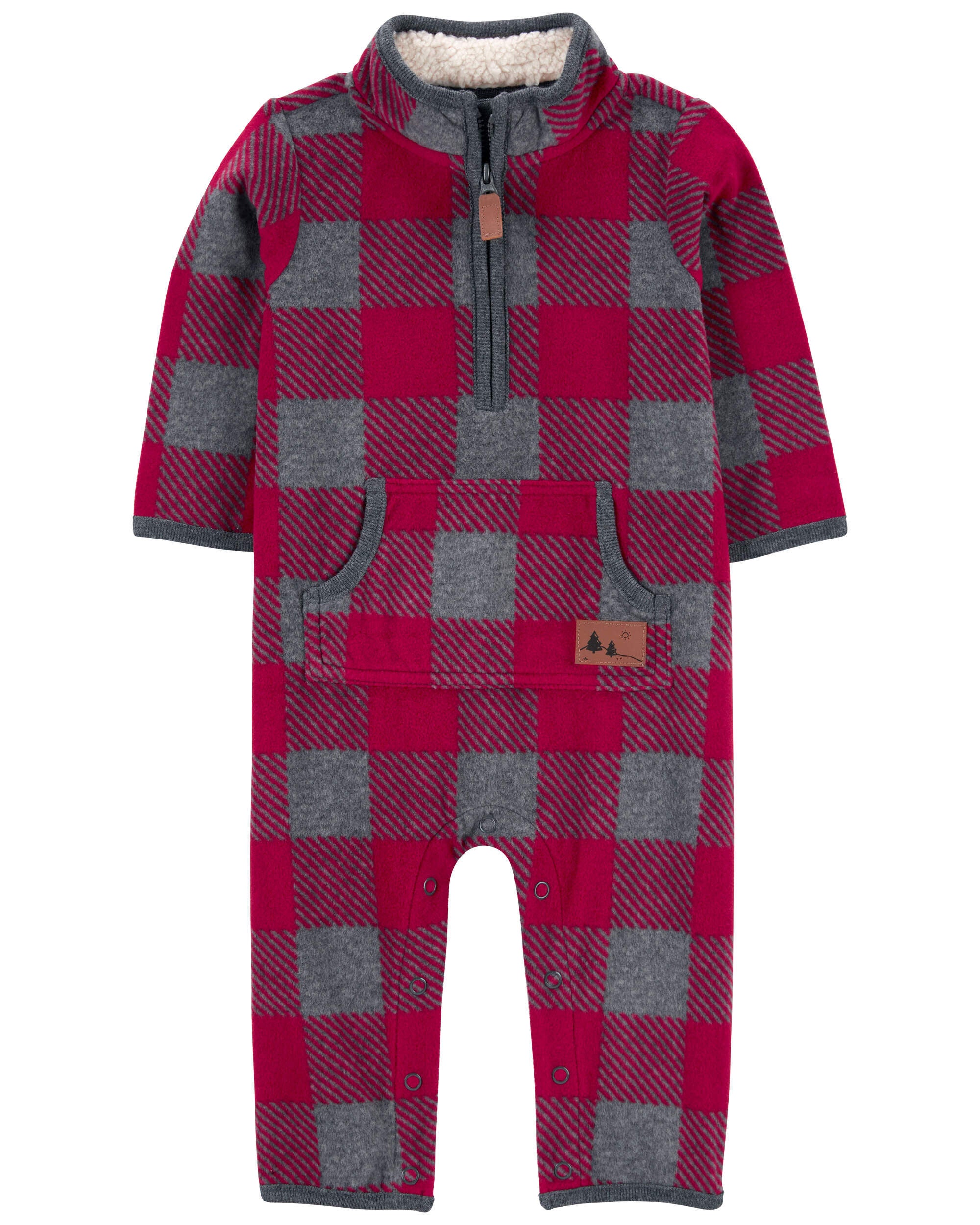 Baby Arctic Animals Zip-Up Velboa Sleep & Play Pajamas