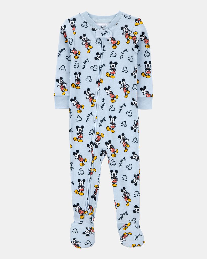 Carter's baby boy disney© mickey mouse snug fit cotton footie 1-piece pajamas 12M Blue