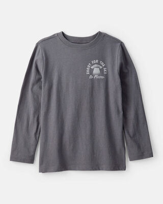 Boys Pizza Long-Sleeve Graphic Tee - Grey