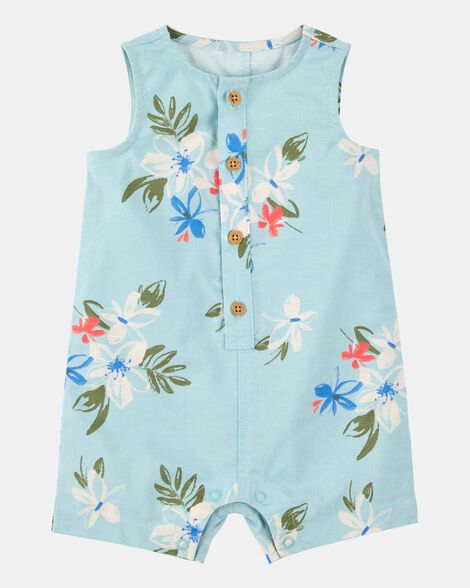 baby tropical button-down romper