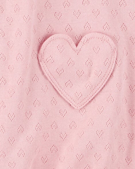 Product image 2 of Baby Heart Pockets Cotton Romper - Pink