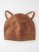 Tiger Eye - Baby Organic Cotton Sweater Knit Fox Cap, Selected