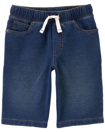 Kid Pull-On Knit Denim Shorts