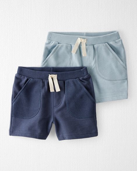  Product image 1 of Toddler 2-Pack Organic CottonWaffle Knit Shorts