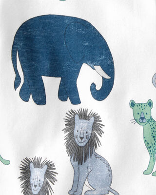 Product image 2 of Baby 3-Pack Organic Cotton Rib Bodysuits in Wildlife Print