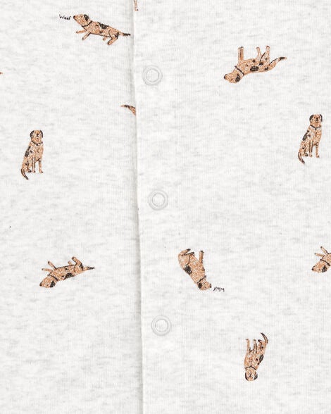  Product image 3 of Baby Dog Short-Sleeve Romper - Grey