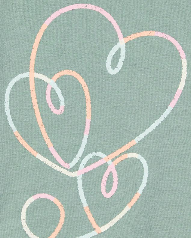 Product image 2 of Toddler Heart-Print Short-Sleeve Graphic Tee - Green