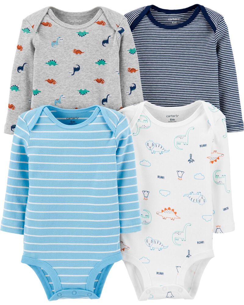 4 Pack Dinosaur Original Bodysuits Carters Com