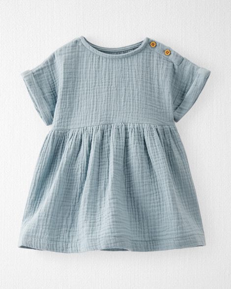  Product image 1 of Toddler Organic Cotton Gauze Dress in Blue
