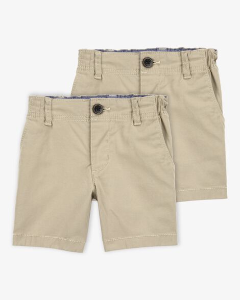 Product image 1 of Toddler Boy 2-Pack Stretch Chino Uniform Shorts - Khaki