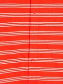Red - Baby Striped Snap-Up Romper, Selected