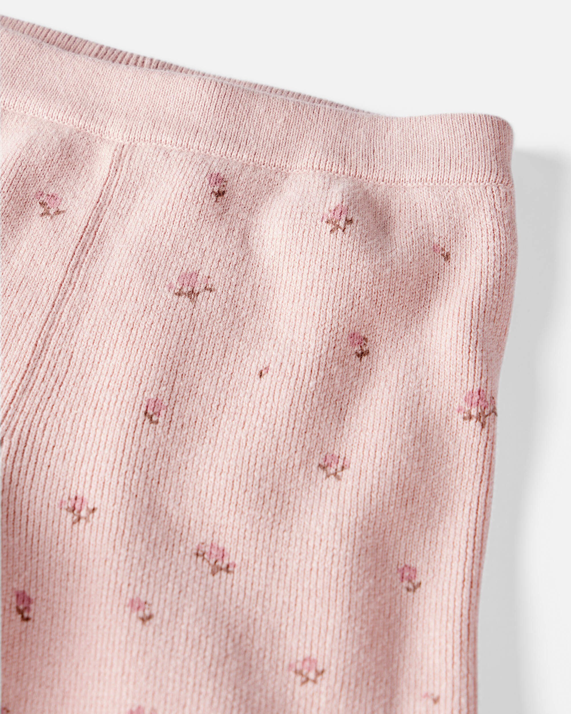 Toddler Girl 2-Piece Organic Cotton Sweater Knit Set Blush Petals Print