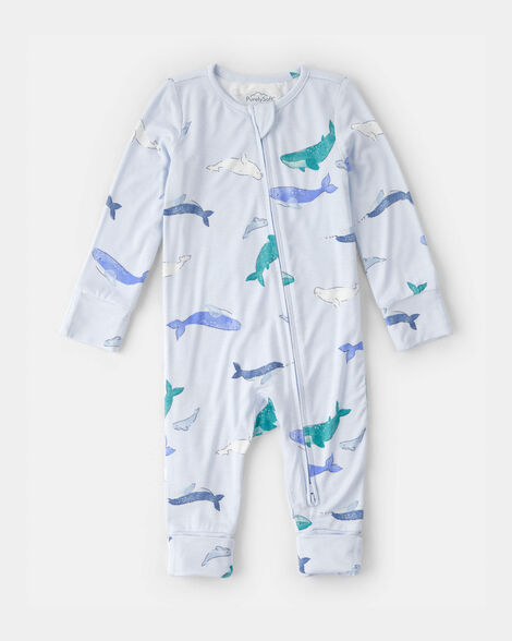 Image of Baby Whale PurelySoft 2-Way Zip Sleep & Play Pajamas - Blue