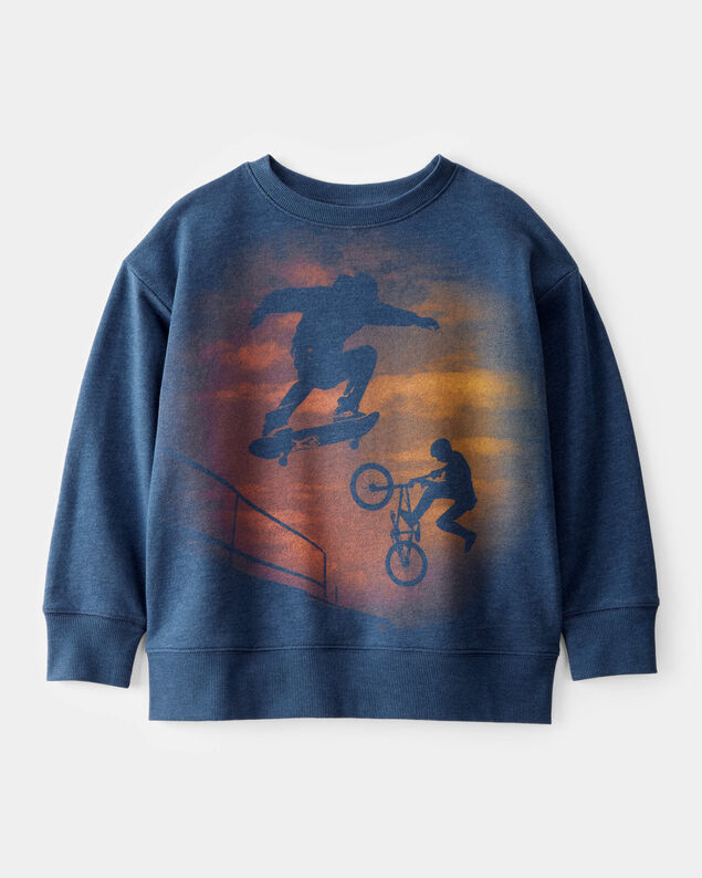 Product image 1 of Kid BMX Skater Graphic Sweatshirt - Blue