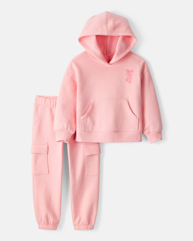 Product image 1 of Toddler Girl 2-Piece Ballet Long-Sleeve Hoodie & Pant Set - Pink
