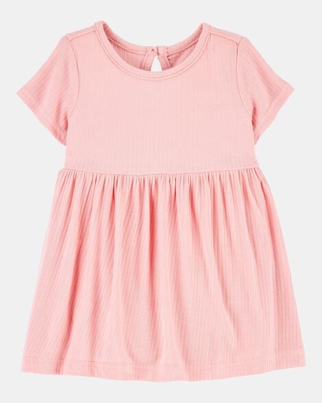baby girl solid purelysoft bodysuit dress - pink