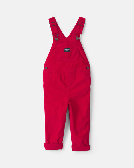Toddler Girl Corduroy Overalls - Red