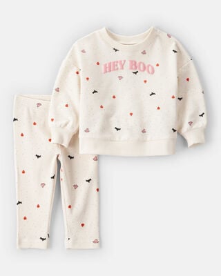 Product image 1 of Baby 2-Piece Hey Boo Halloween Outfit Set - Cream