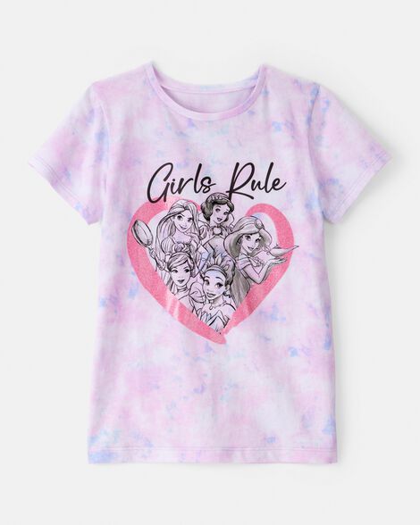 Product image 1 of Kid Disney© Princess Girls Rule Tie-Dye Short-Sleeve Graphic Tee - Purple/Pink