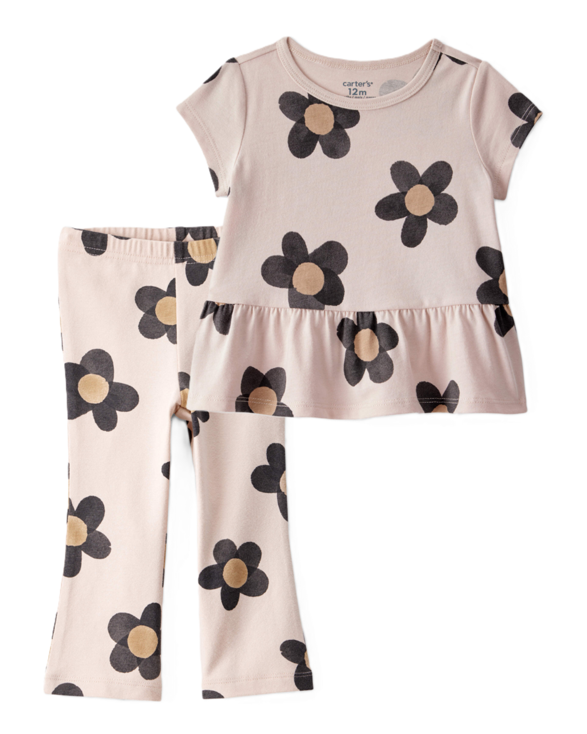 Baby Girl 2-Piece French Terry Hoodie & Pull-On Pants Set - Multi