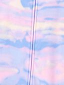 Purple/Pink - Kid 1-Piece Tie-Dye Fleece Footless Pajamas, Selected