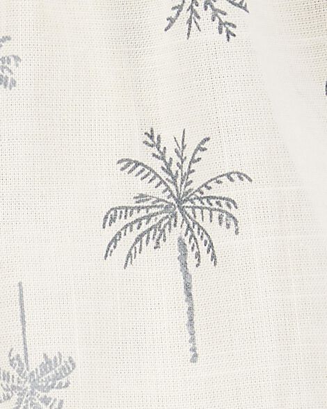  Product image 3 of Baby Palm Tree Cotton Romper - Ivory