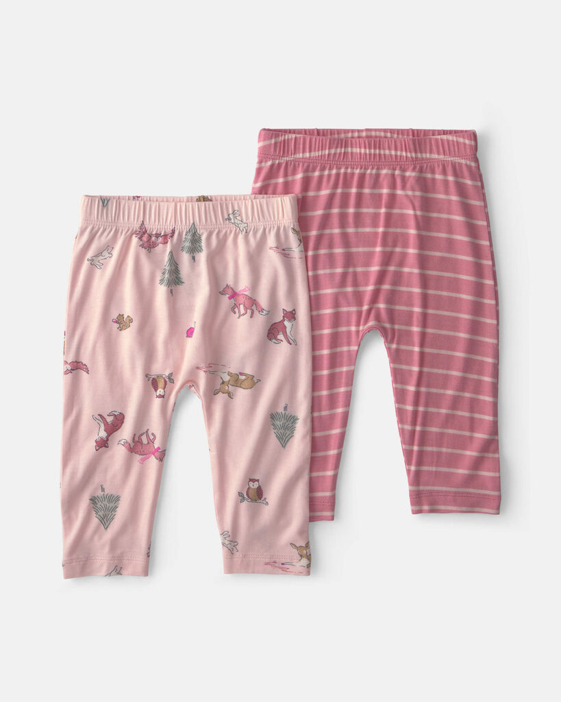 Carter's Baby Girls Mid Rise Slim Regular Fit Pull-On Pant, 3 Months, Pink