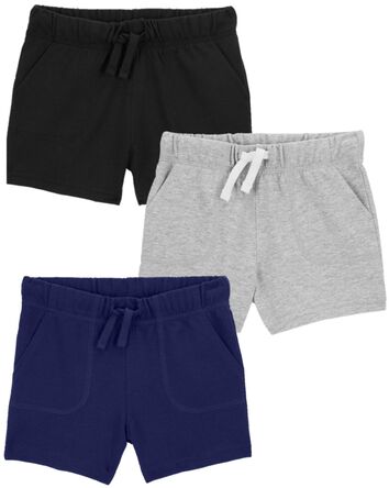 Baby 3-Pack Pull-On Cotton Shorts