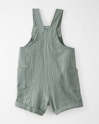 Product image 2 of Toddler Organic Cotton Gauze Shortalls in Green