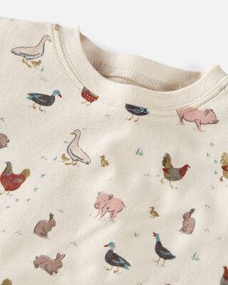 Product image 2 of Toddler Organic Cotton Pajamas in Farm Friends Print