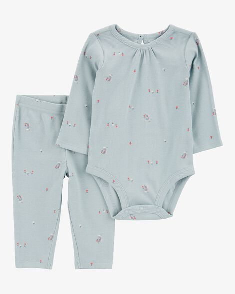  Product image 1 of Baby 2-Piece Mouse Print Bodysuit Pant Set