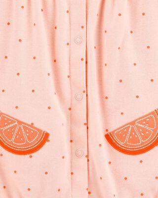 Product image 2 of Baby Cotton Short-Sleeve Romper - Orange