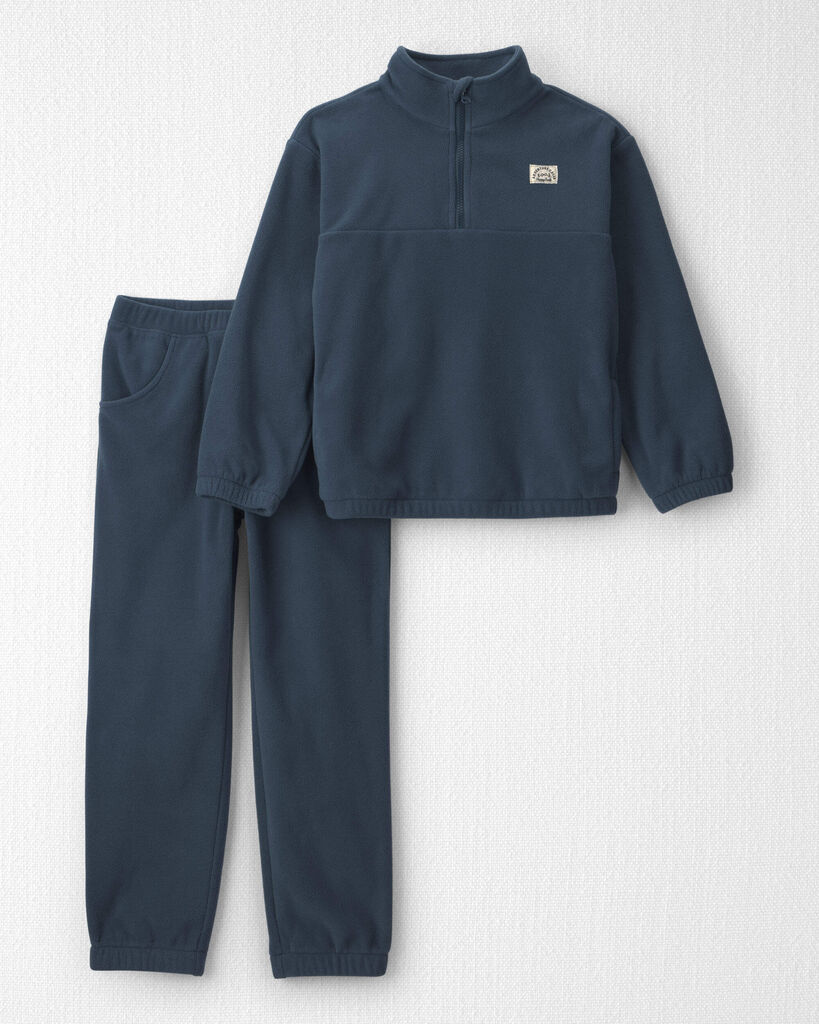 Little Planet Boys 2-Piece Recycled Microfleece Top & Pant Set 6 Navy Blue