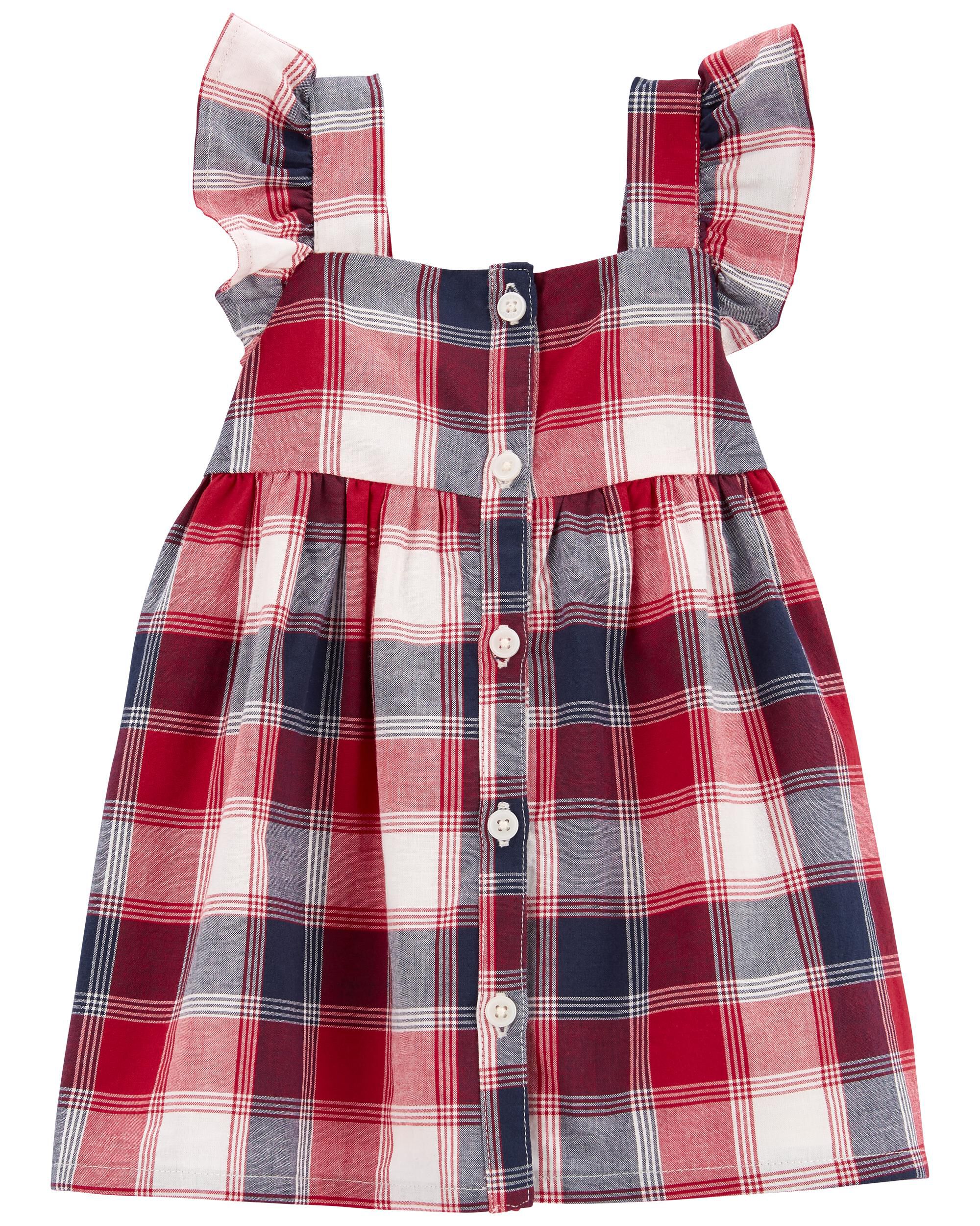 Carters baby girl plaid dress hot sale