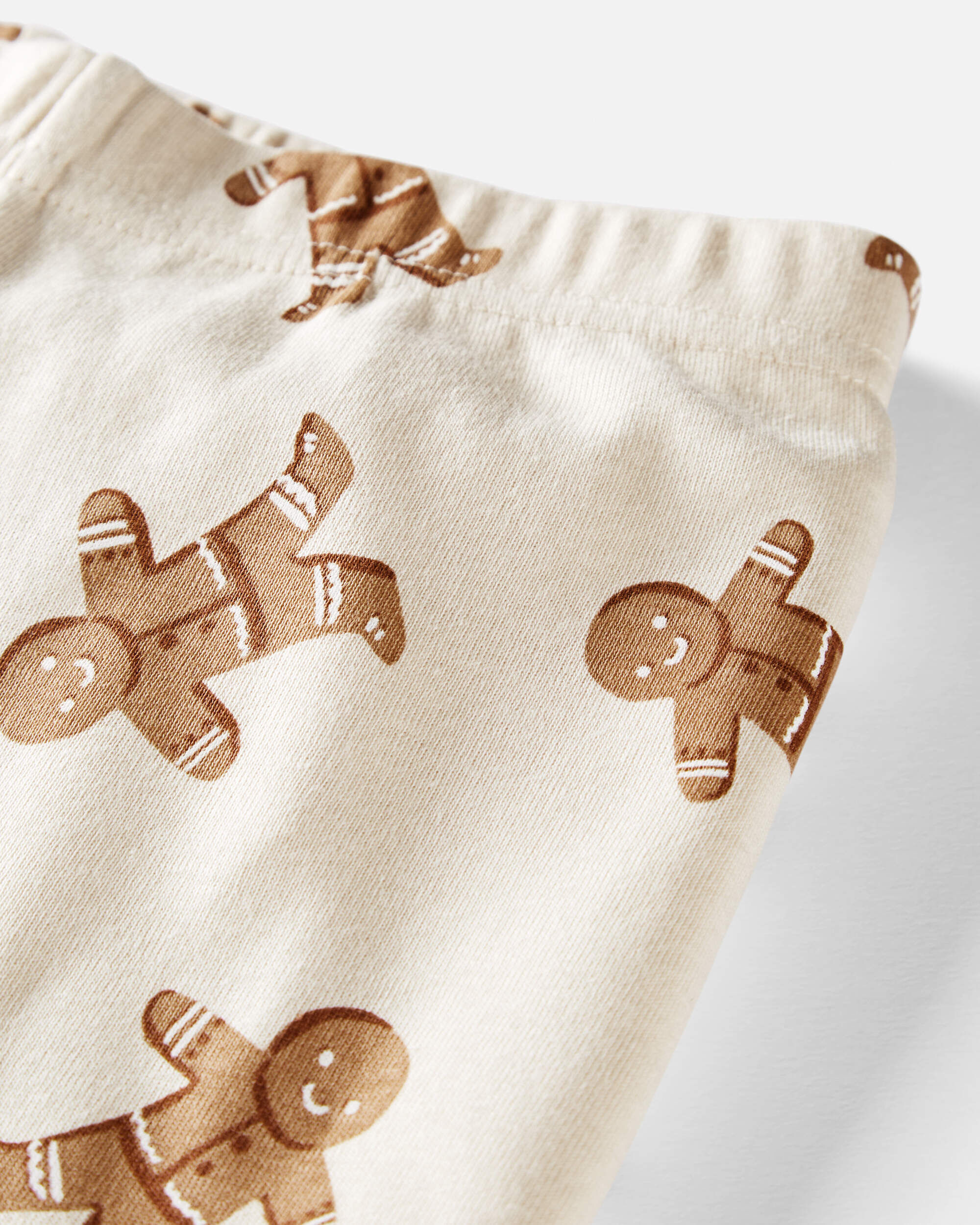Kid Organic Cotton Pajamas Set Gingerbread Man Print